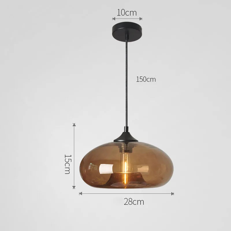 Suspension Verre Coloré – Globe Ovale