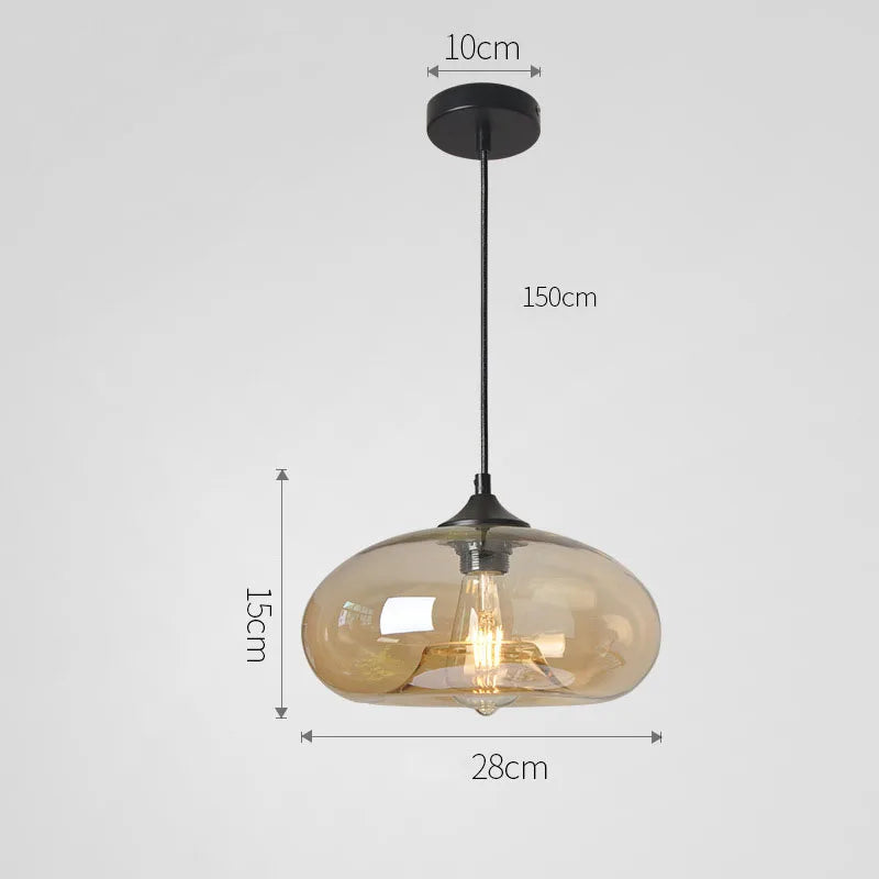 Suspension Verre Coloré – Globe Ovale