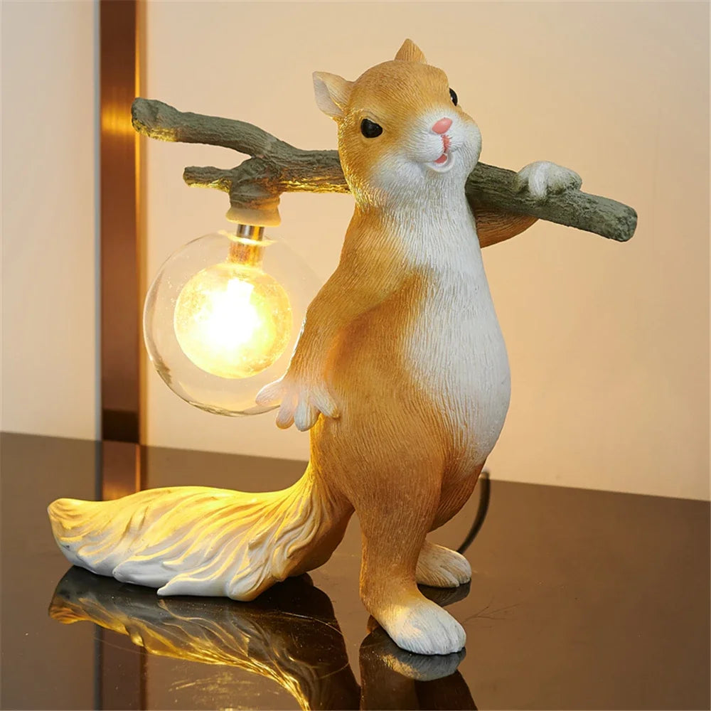 Lampe Chevet Enfant Écureuil Résine