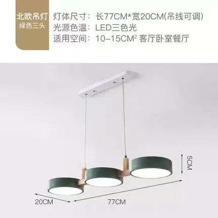 Suspension Macaron Métal Bois LED