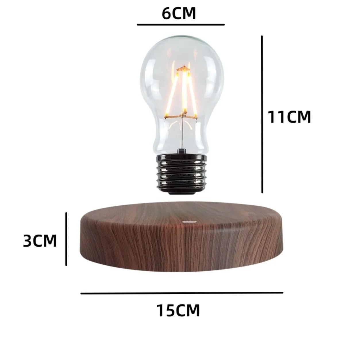 Lampe Lévitation Magnétique Bois LED