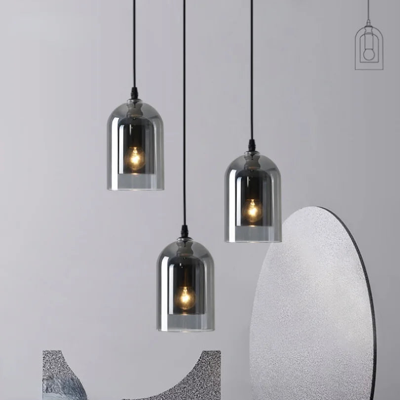 Suspension Verre Cloche – Gris Fumé ou Ambre
