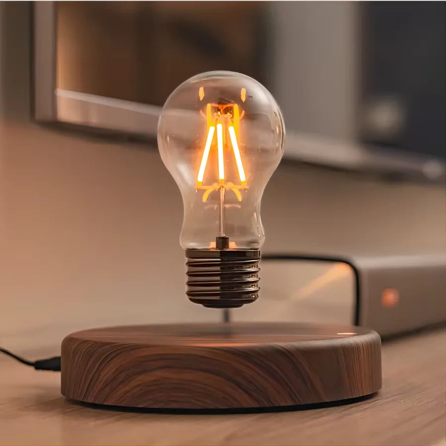 Lampe Lévitation Magnétique Bois LED
