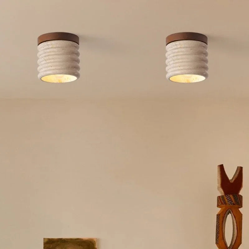 Plafonnier Pierre Bois Design Wabi-sabi