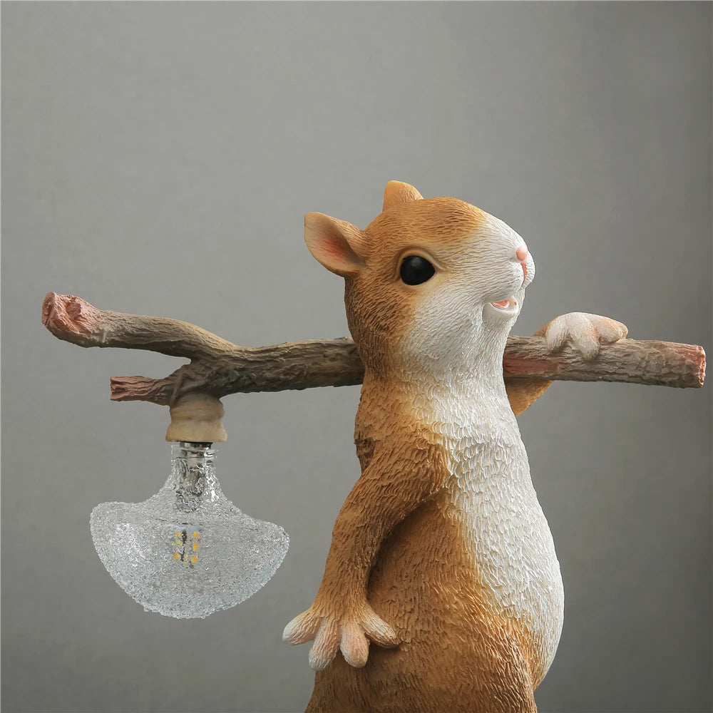 Lampe Chevet Enfant Écureuil Résine