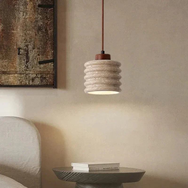 Plafonnier Pierre Bois Design Wabi-sabi