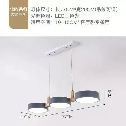 Suspension Macaron Métal Bois LED