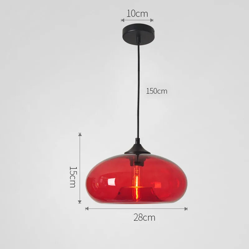 Suspension Verre Coloré – Globe Ovale