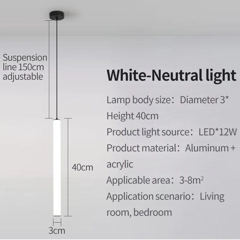 Suspension Cylindre LED Minimaliste