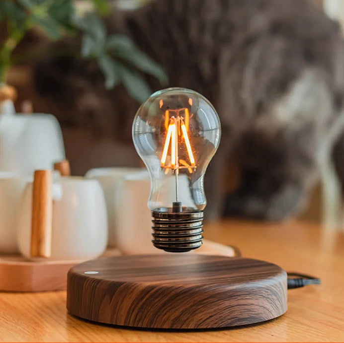 Lampe Lévitation Magnétique Bois LED