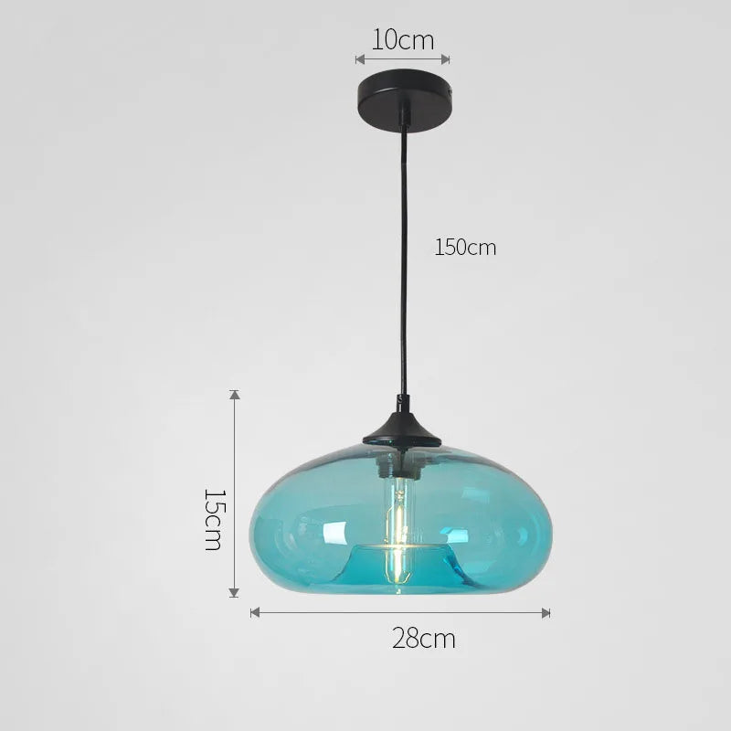 Suspension Verre Coloré – Globe Ovale