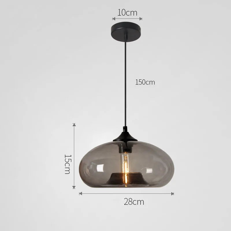 Suspension Verre Coloré – Globe Ovale