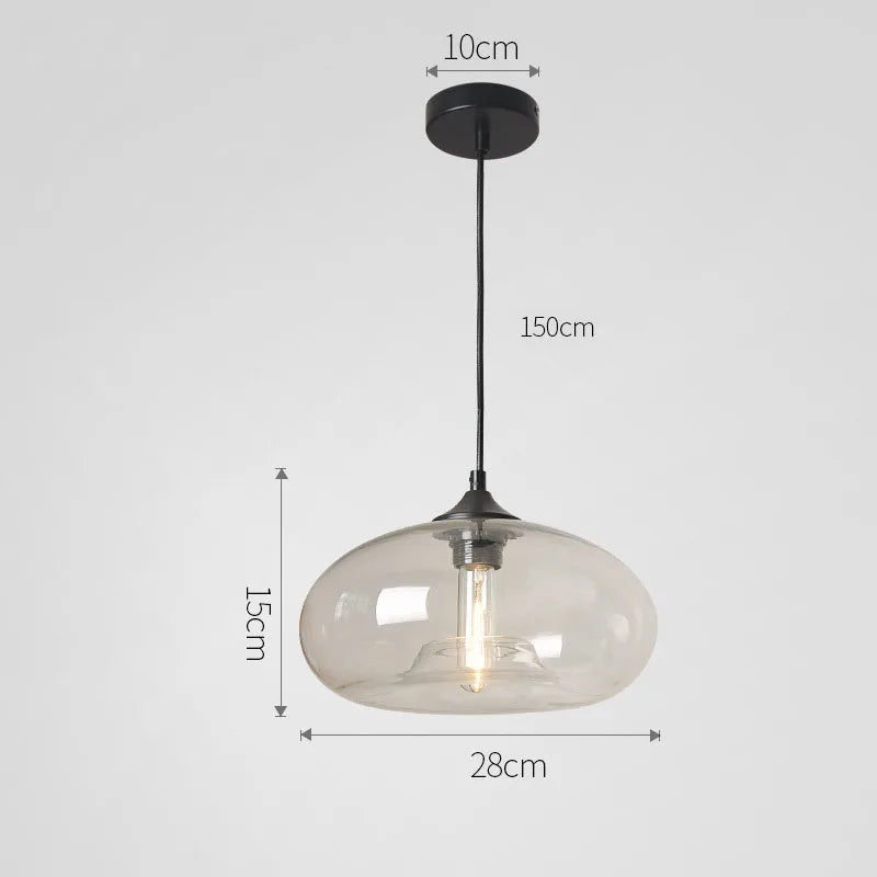 Suspension Verre Coloré – Globe Ovale