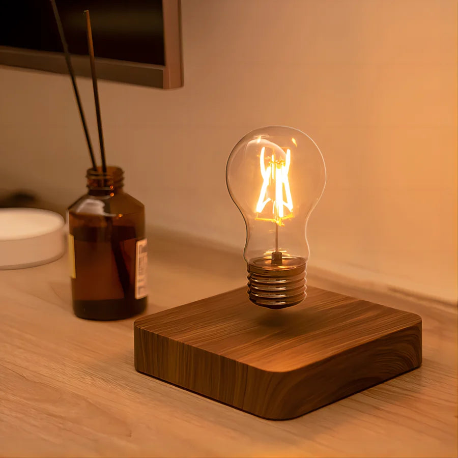 Lampe Lévitation Magnétique Bois LED