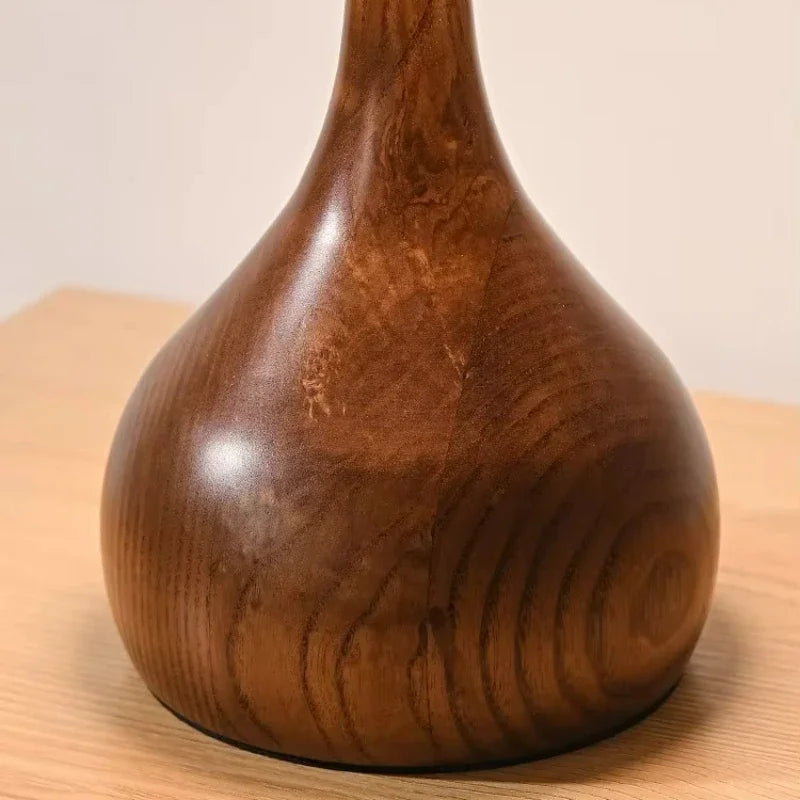 Lampe de Chevet Bois Verre Champignon