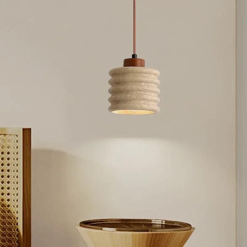 Plafonnier Pierre Bois Design Wabi-sabi