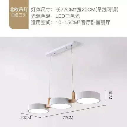 Suspension Macaron Métal Bois LED