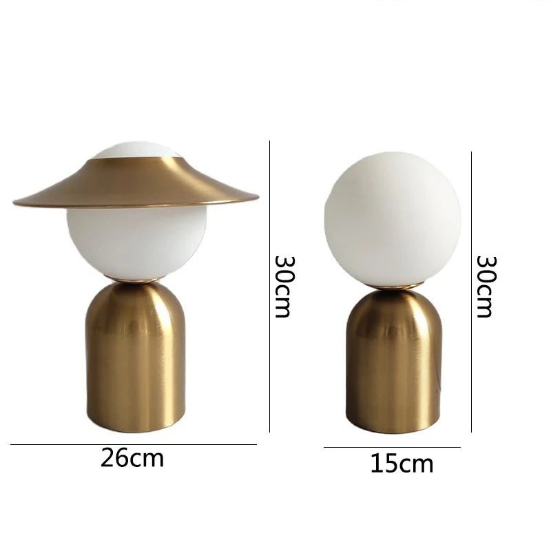 Lampe Design Boule Verre Laiton Nordic