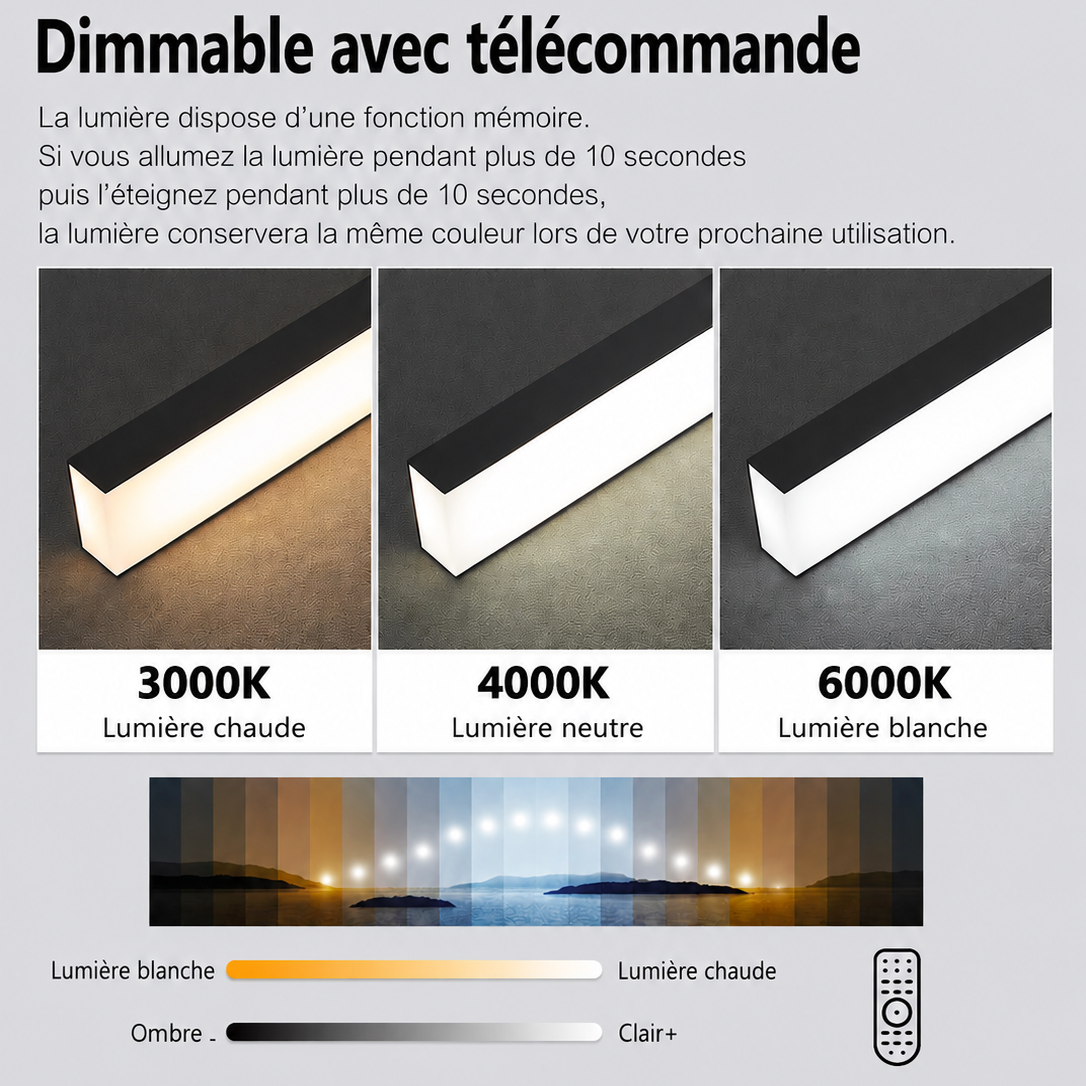 Suspension LED Linéaire Design Nordique