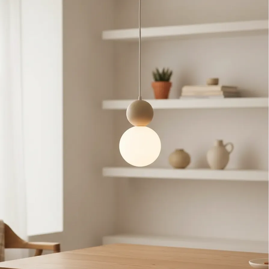 Suspension Art Déco Beige B / Chaude