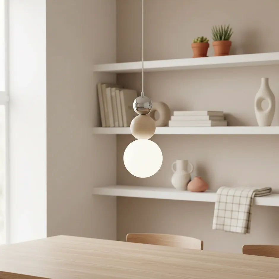 Suspension Art Déco Beige C / Chaude