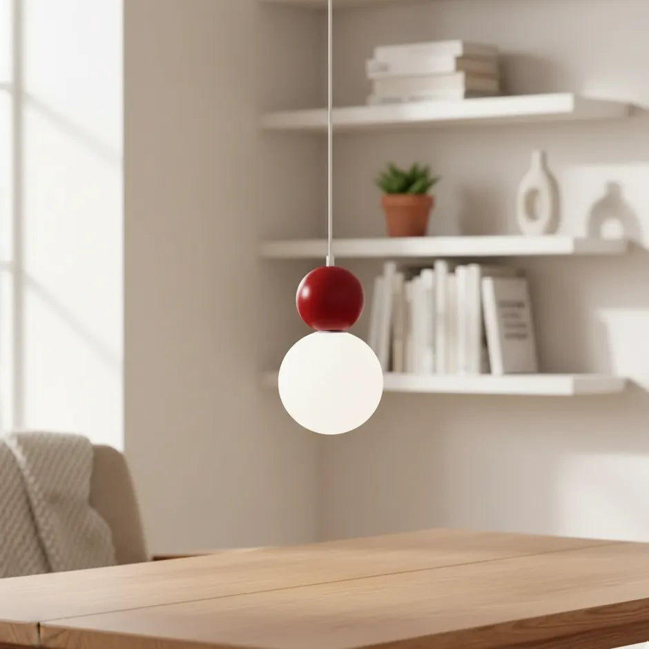 Suspension Art Déco Rouge B / Chaude