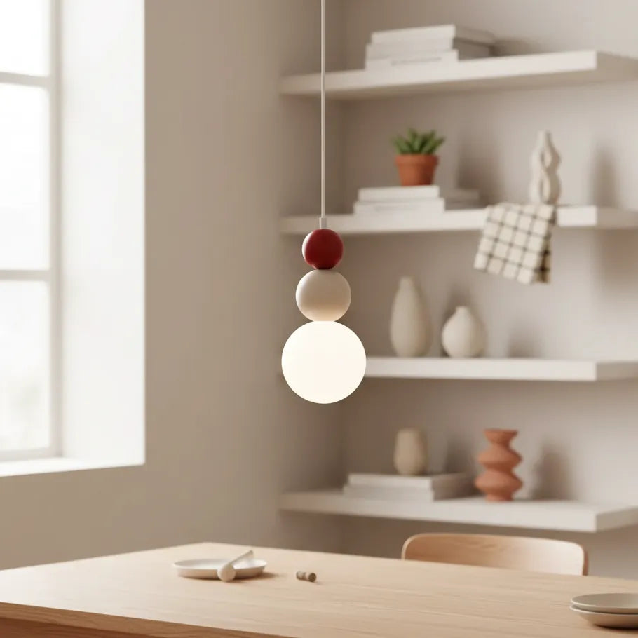 Suspension Art Déco Rouge C / Chaude