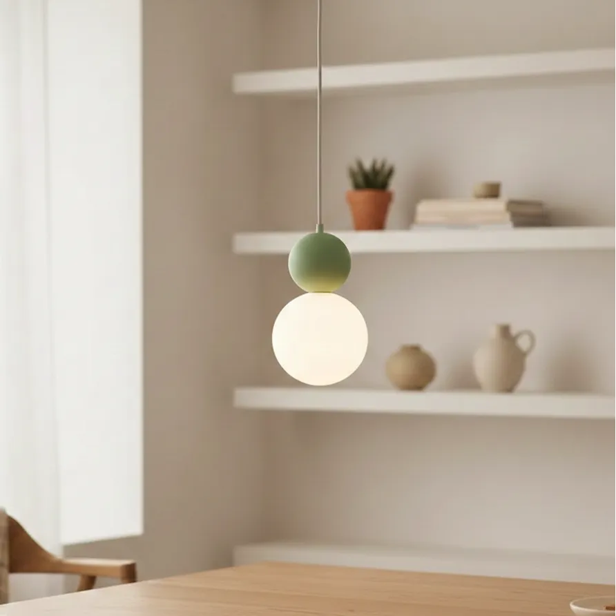 Suspension Art Déco Vert / Chaude