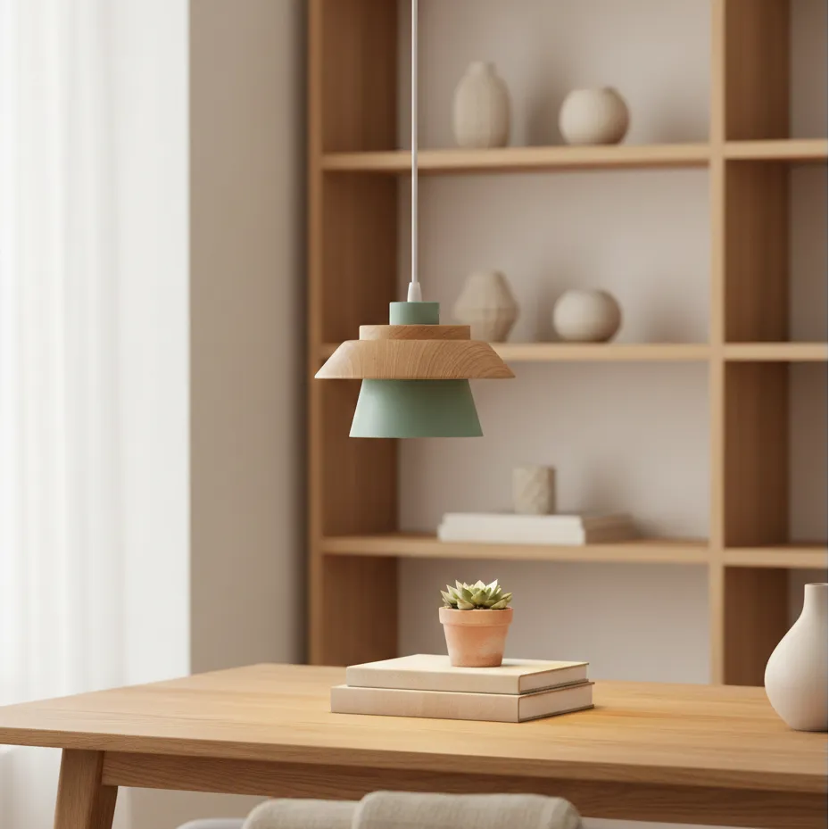 Suspension Bois Métal Vert