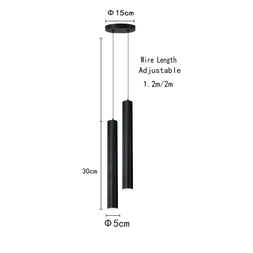 Suspension Design a LED Double L / 2m / Chaude