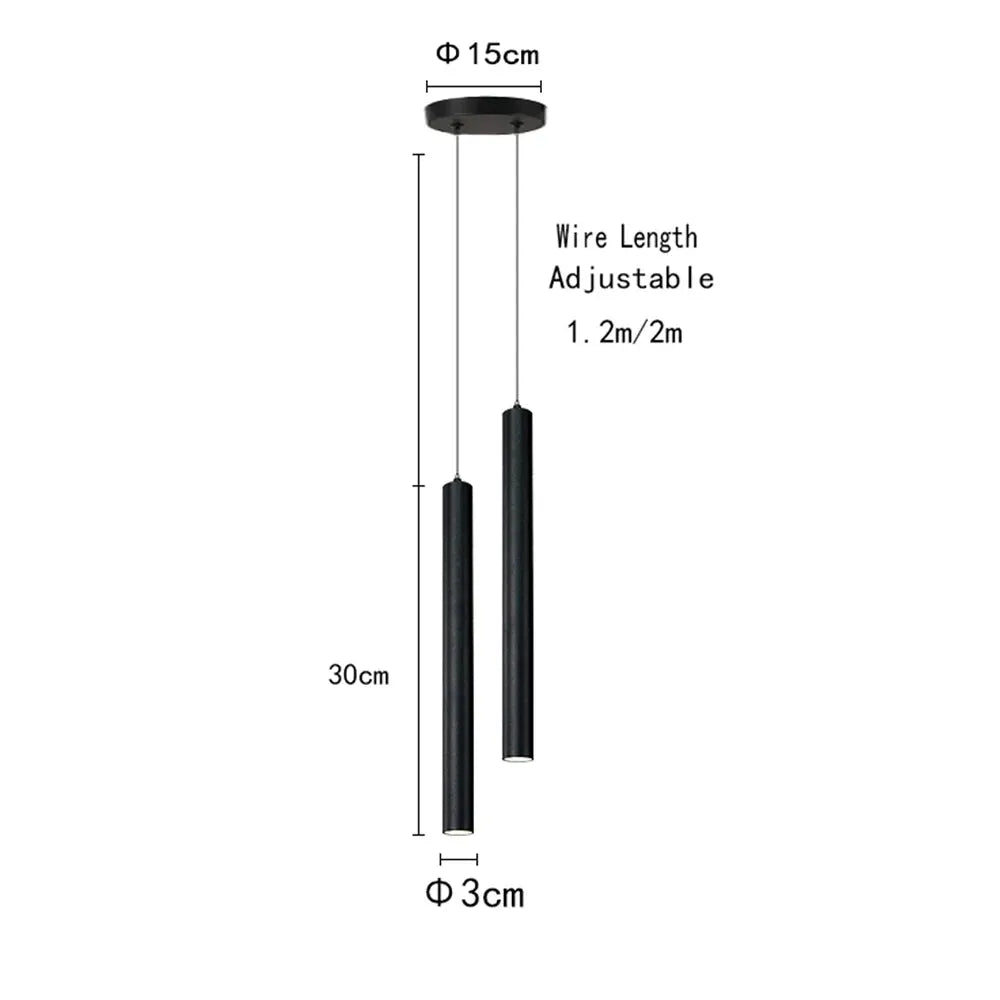 Suspension Design a LED Double M / 2m / Chaude