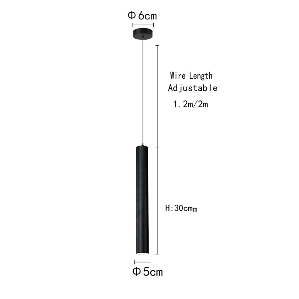 Suspension Design a LED Simple L / 2m / Chaude