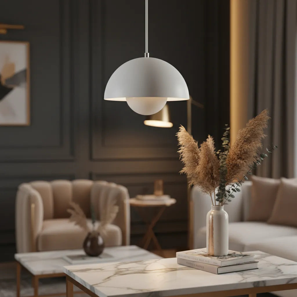 Suspension Moderne Blanc / Chaude