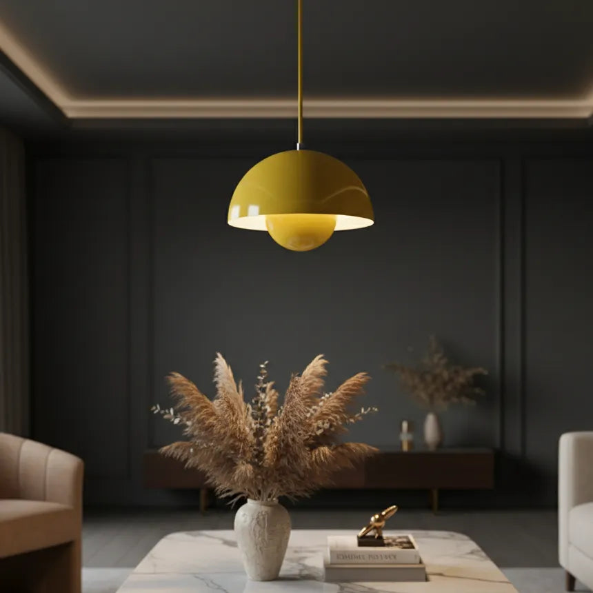 Suspension Moderne Jaune / Chaude