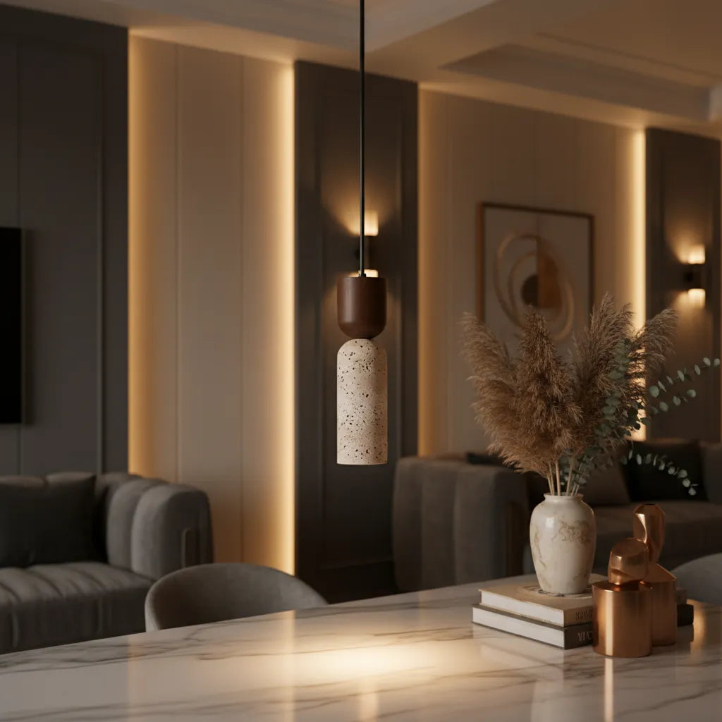 Suspension Moderne pour Chambre Bois Foncé