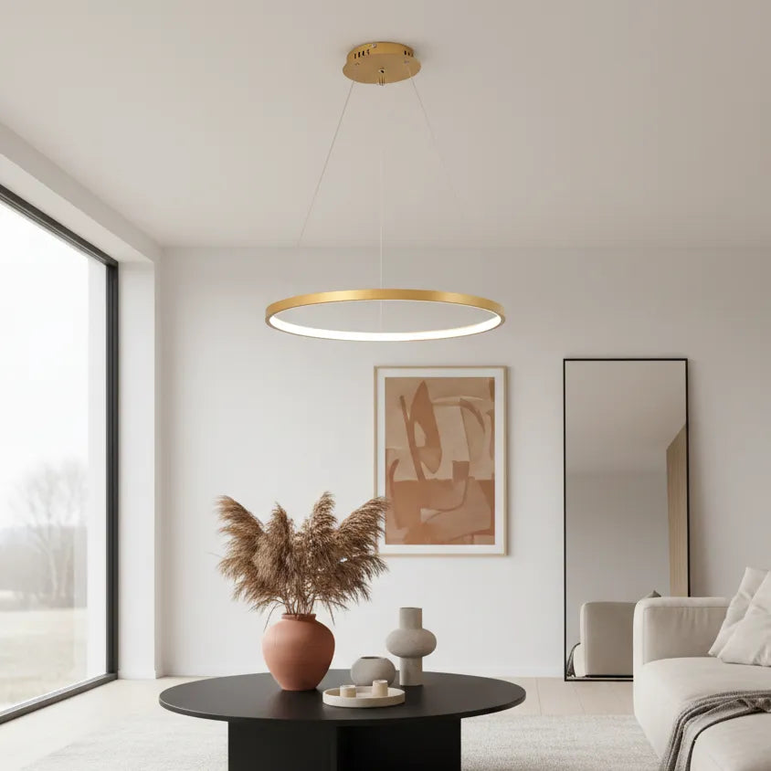 Suspension Moderne pour Salon Or / 1 Anneau 40 cm / Froide