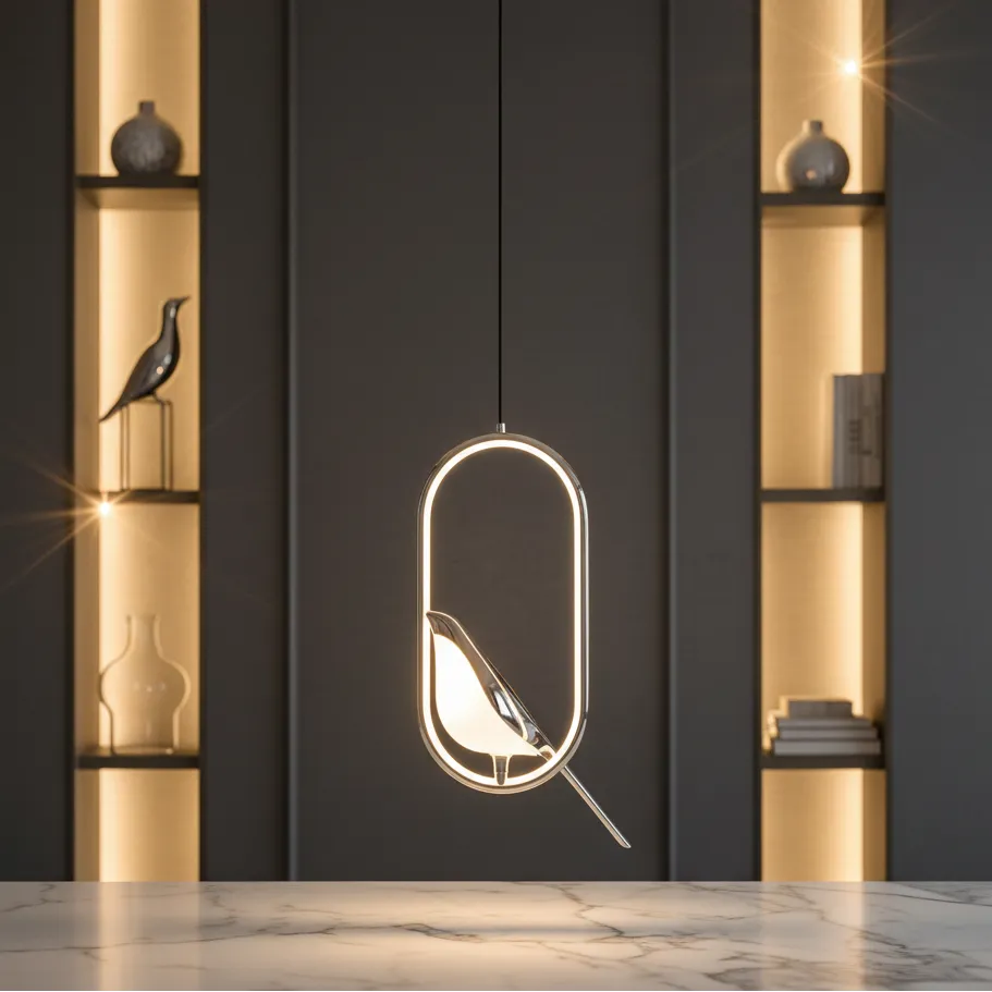 Suspension Oiseau Argent / Froide