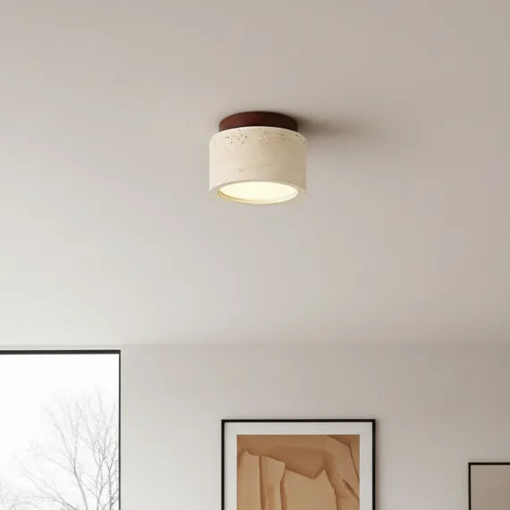 Suspension Pierre Bois Foncé Court