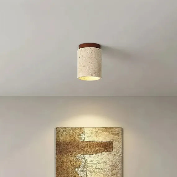 Suspension Pierre Bois Foncé Long