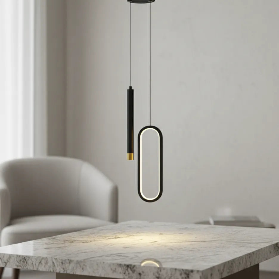 Suspension Tube Led Noir