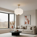 Suspension Verre Opaline Blanc / Chaude