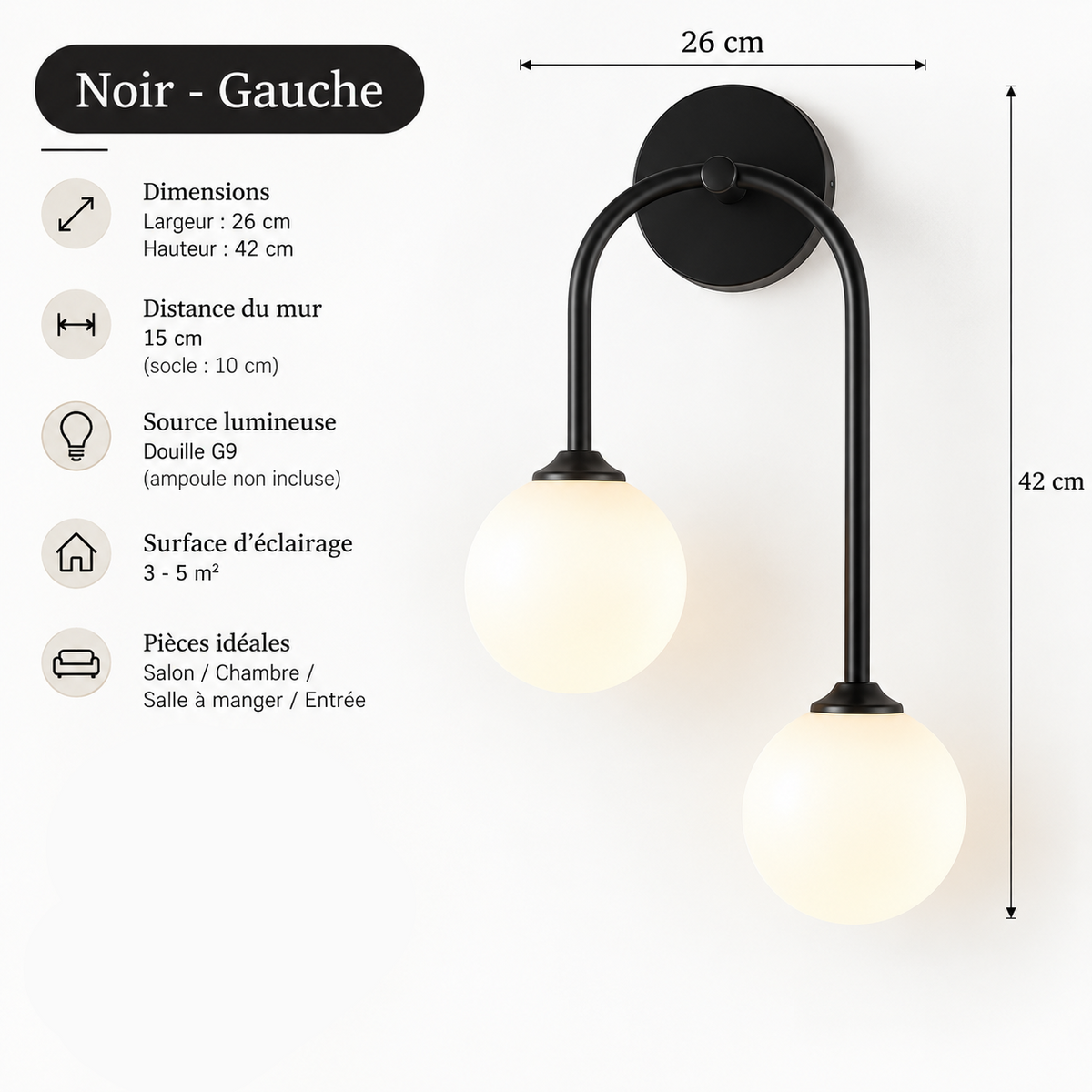 Applique Boule Verre