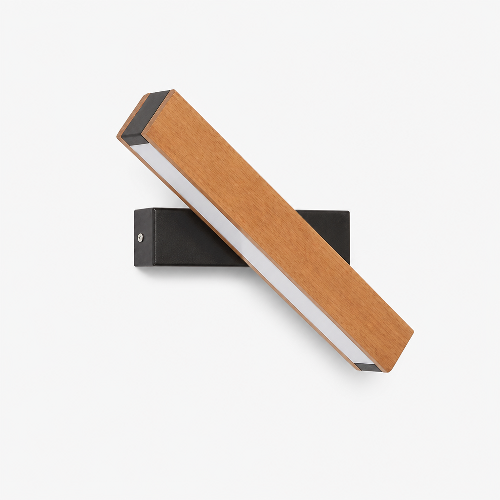 Applique Barre Bois Rotative 360° 31cm - Noir — photo produit fond gris