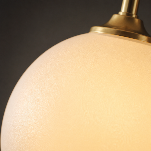 Applique Boule Verre Or Gauche — gros plan détail matière