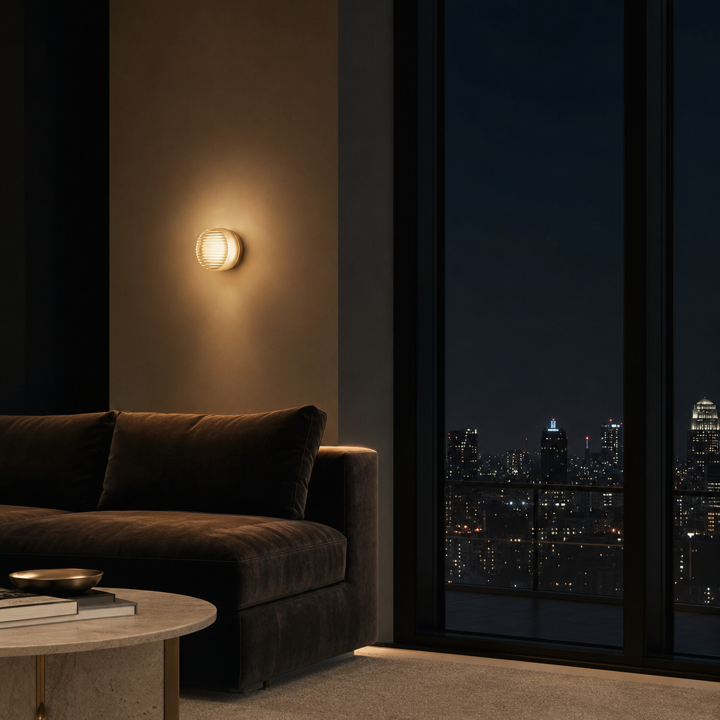 Applique Chambre Blanc — ambiance soir penthouse contemporain