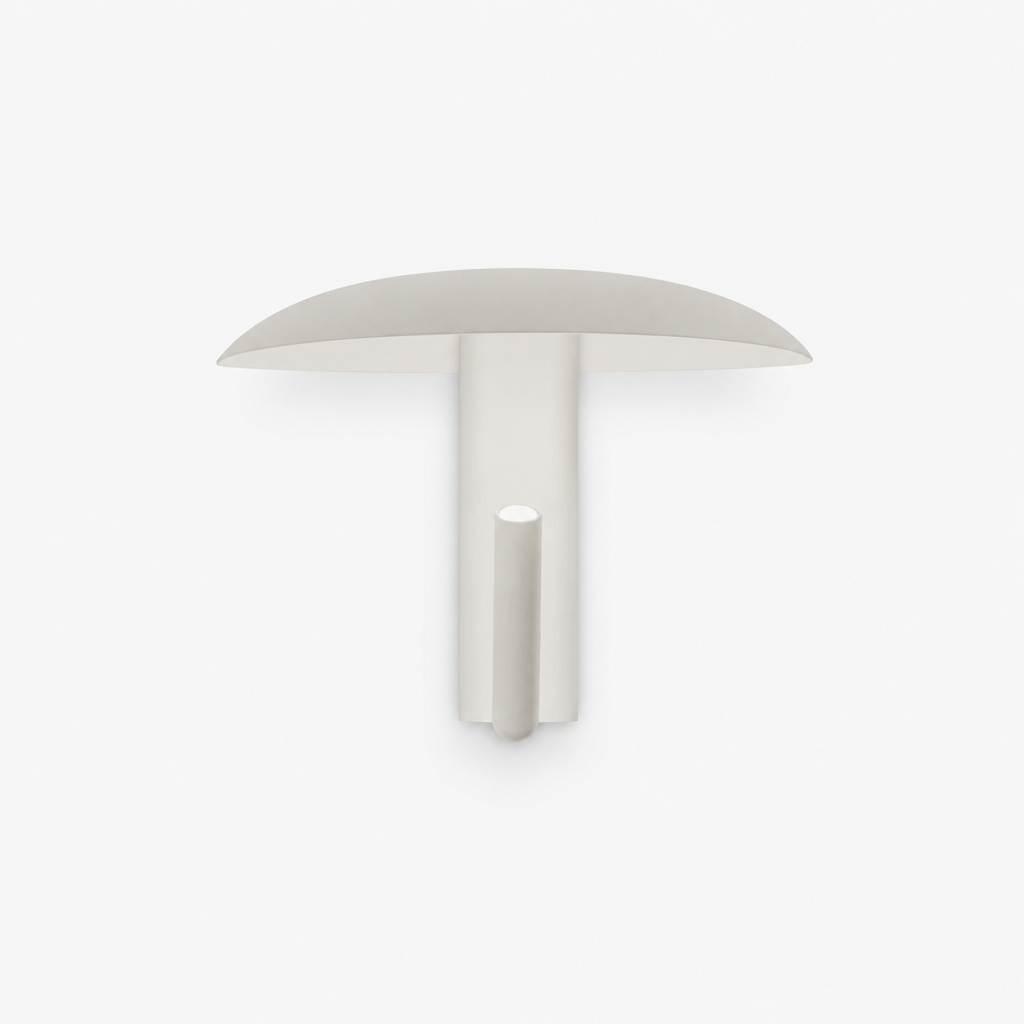 Applique Champignon LED Spot Pivotant Blanc Crème — photo produit fond gris