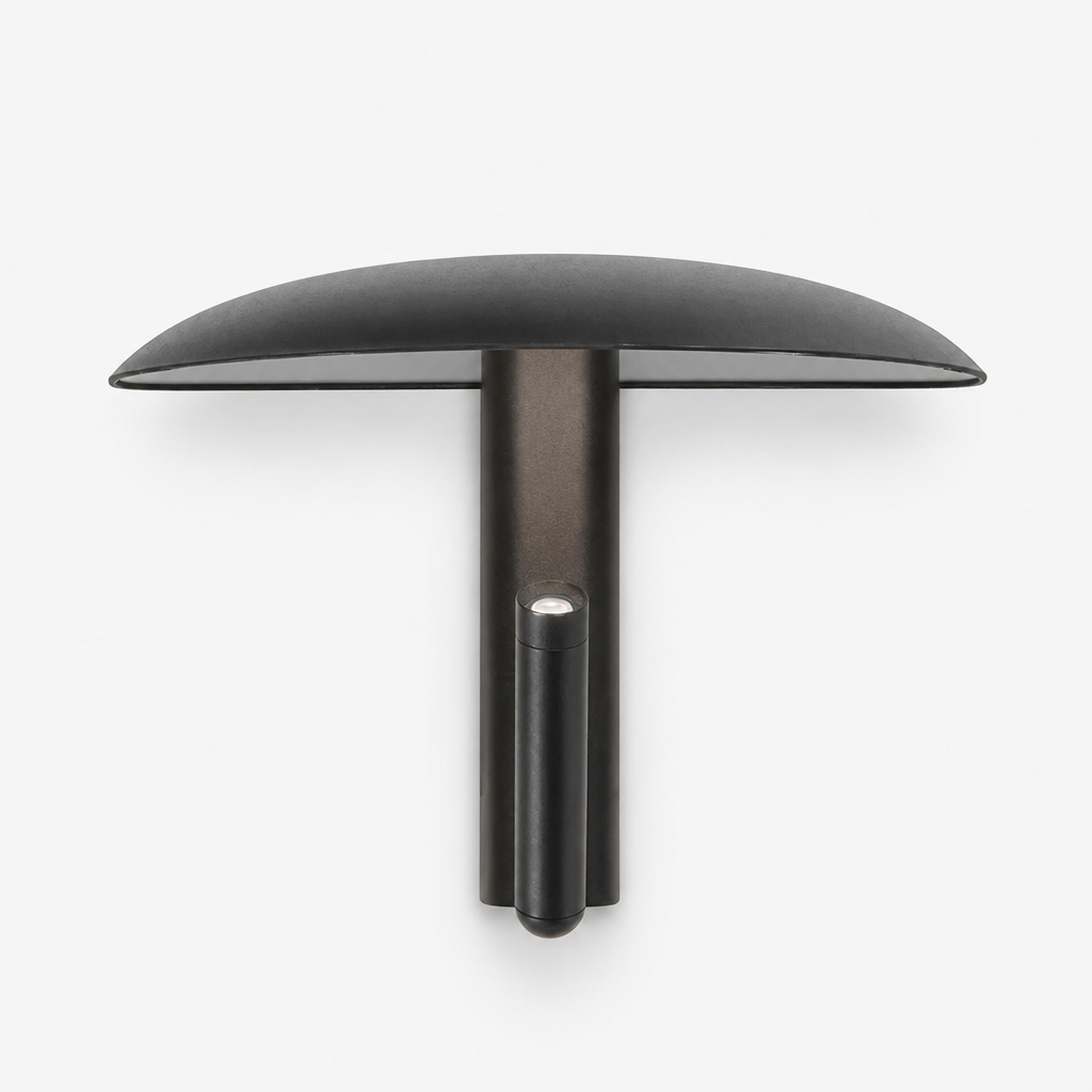 Applique Champignon LED Spot Pivotant Noir — photo produit fond gris