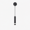 Applique Chevet Tube Suspendu Or Noir Noir — photo produit fond gris