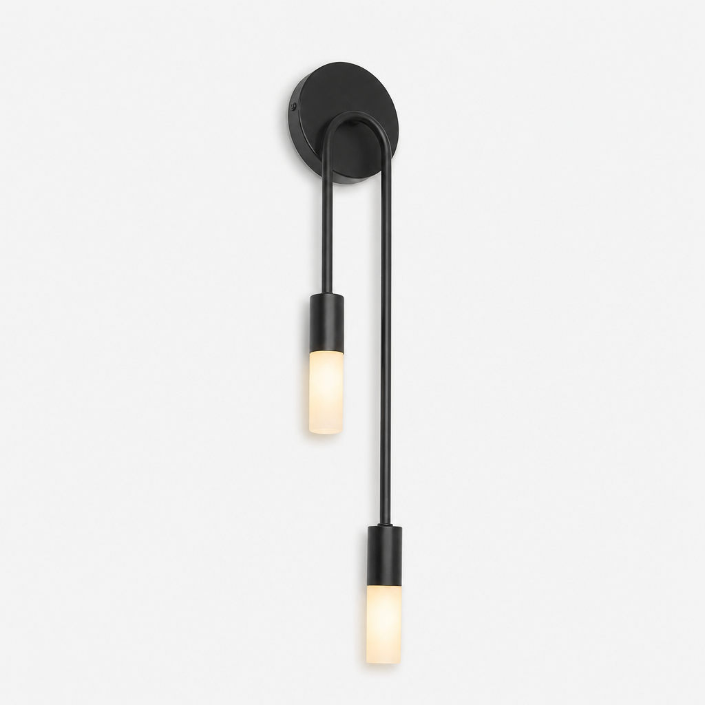 Applique Double Noir Droite — photo produit fond gris