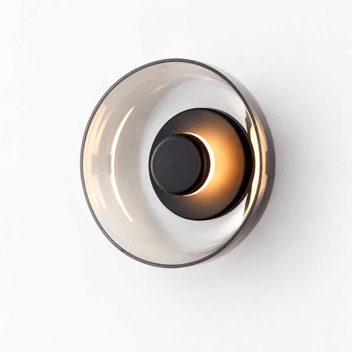 Applique en Verre Gris Fumé — photo produit fond gris
